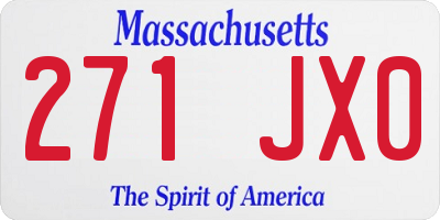MA license plate 271JX0