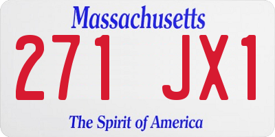 MA license plate 271JX1