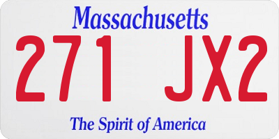 MA license plate 271JX2