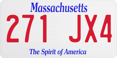 MA license plate 271JX4
