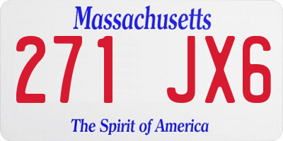 MA license plate 271JX6
