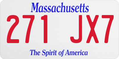 MA license plate 271JX7