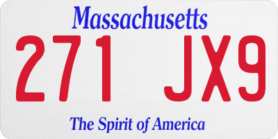 MA license plate 271JX9