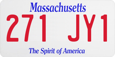 MA license plate 271JY1