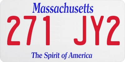 MA license plate 271JY2