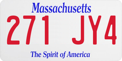 MA license plate 271JY4
