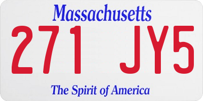 MA license plate 271JY5