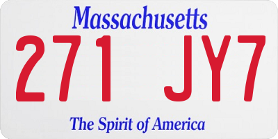MA license plate 271JY7
