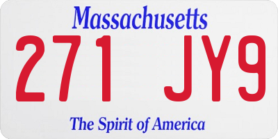 MA license plate 271JY9
