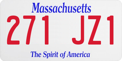 MA license plate 271JZ1