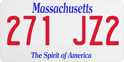 MA license plate 271JZ2