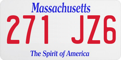 MA license plate 271JZ6