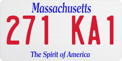 MA license plate 271KA1