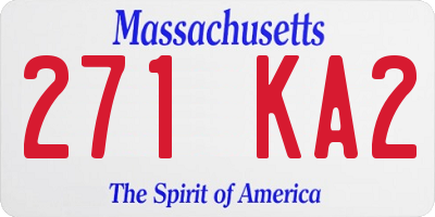 MA license plate 271KA2