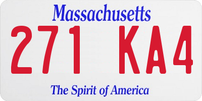 MA license plate 271KA4
