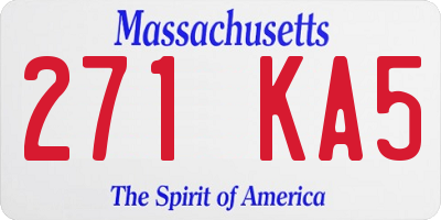 MA license plate 271KA5