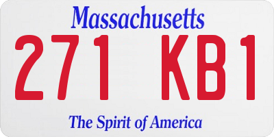 MA license plate 271KB1
