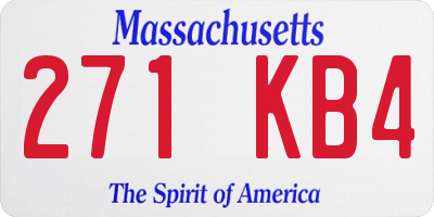 MA license plate 271KB4