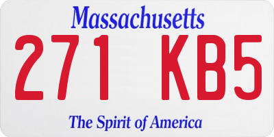 MA license plate 271KB5