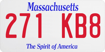 MA license plate 271KB8