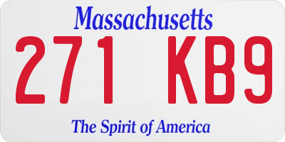 MA license plate 271KB9
