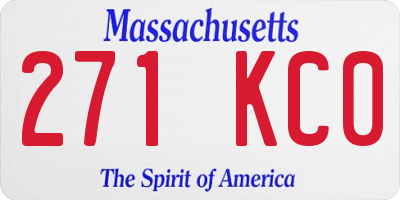 MA license plate 271KC0