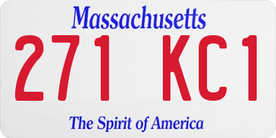 MA license plate 271KC1