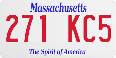 MA license plate 271KC5