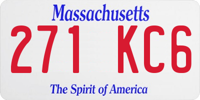 MA license plate 271KC6