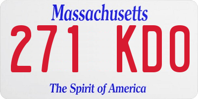 MA license plate 271KD0
