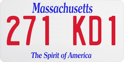 MA license plate 271KD1