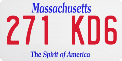 MA license plate 271KD6