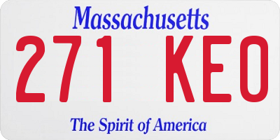 MA license plate 271KE0