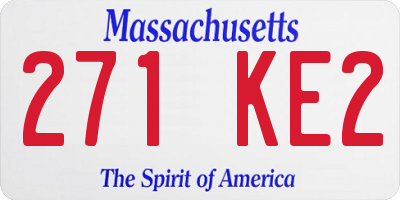 MA license plate 271KE2