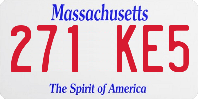 MA license plate 271KE5