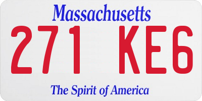 MA license plate 271KE6