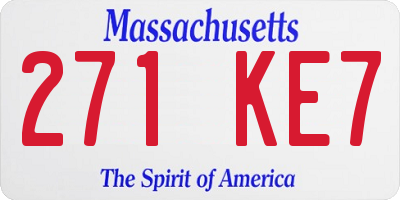 MA license plate 271KE7
