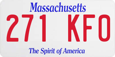 MA license plate 271KF0
