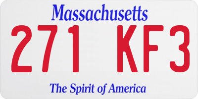 MA license plate 271KF3