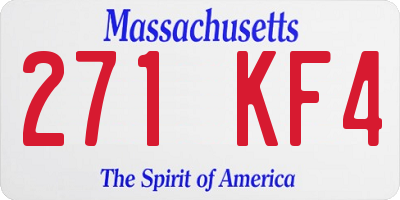 MA license plate 271KF4