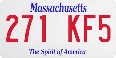 MA license plate 271KF5