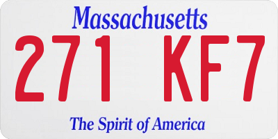MA license plate 271KF7