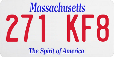 MA license plate 271KF8