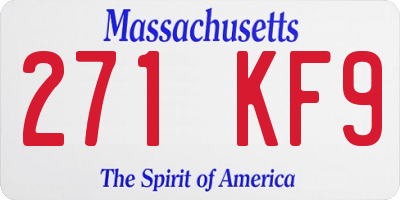 MA license plate 271KF9