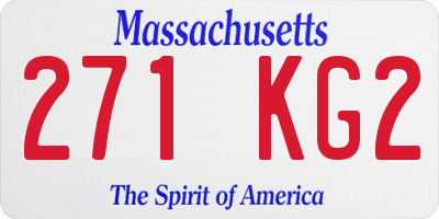 MA license plate 271KG2