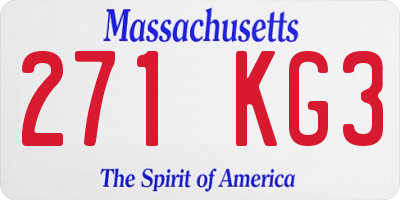 MA license plate 271KG3