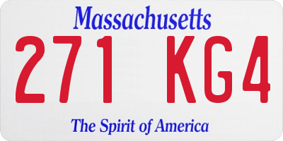 MA license plate 271KG4