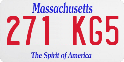 MA license plate 271KG5