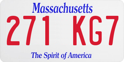 MA license plate 271KG7
