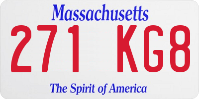 MA license plate 271KG8